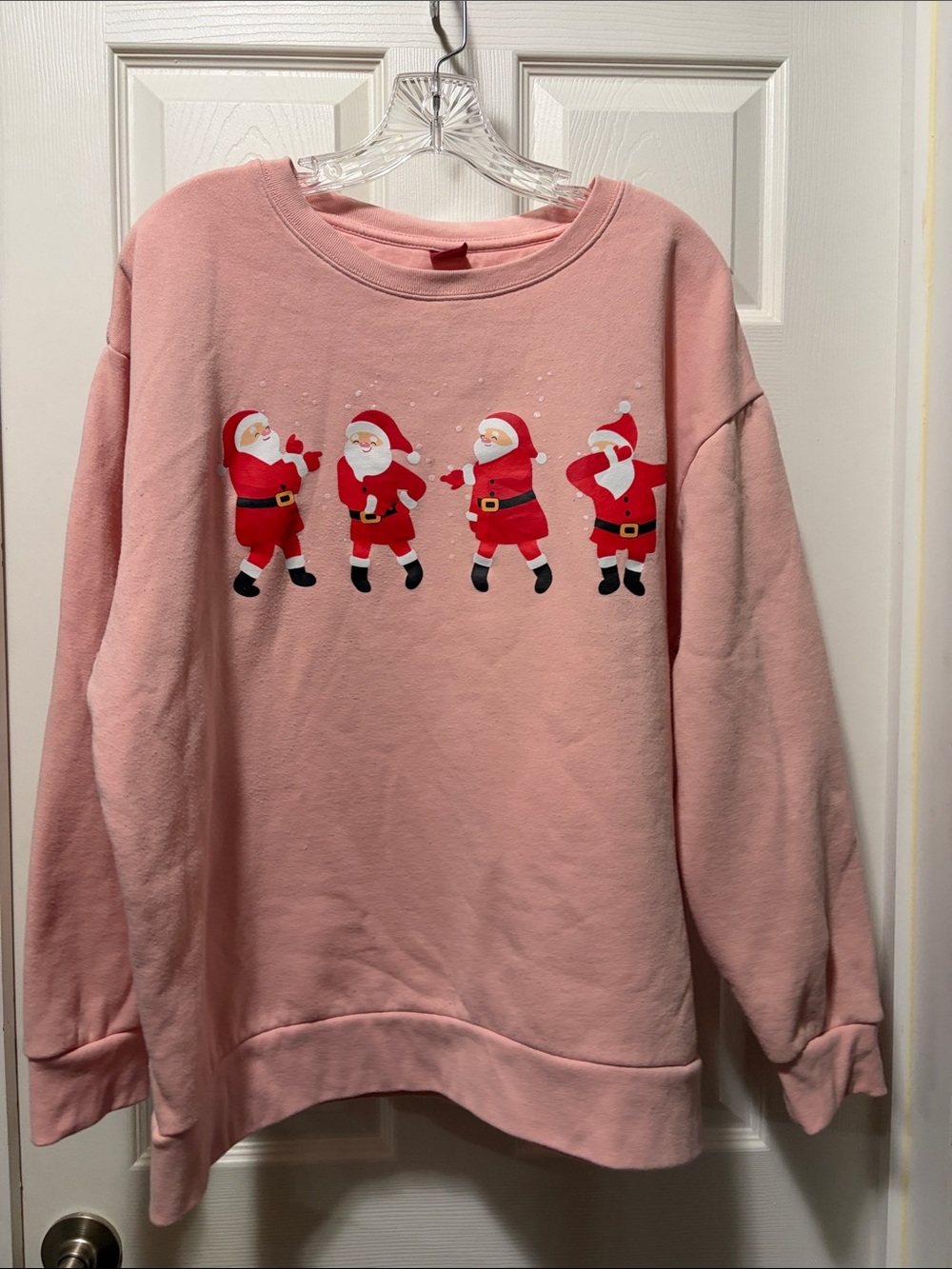 Pink Santa Graphic Women's Holiday Sweatshirt